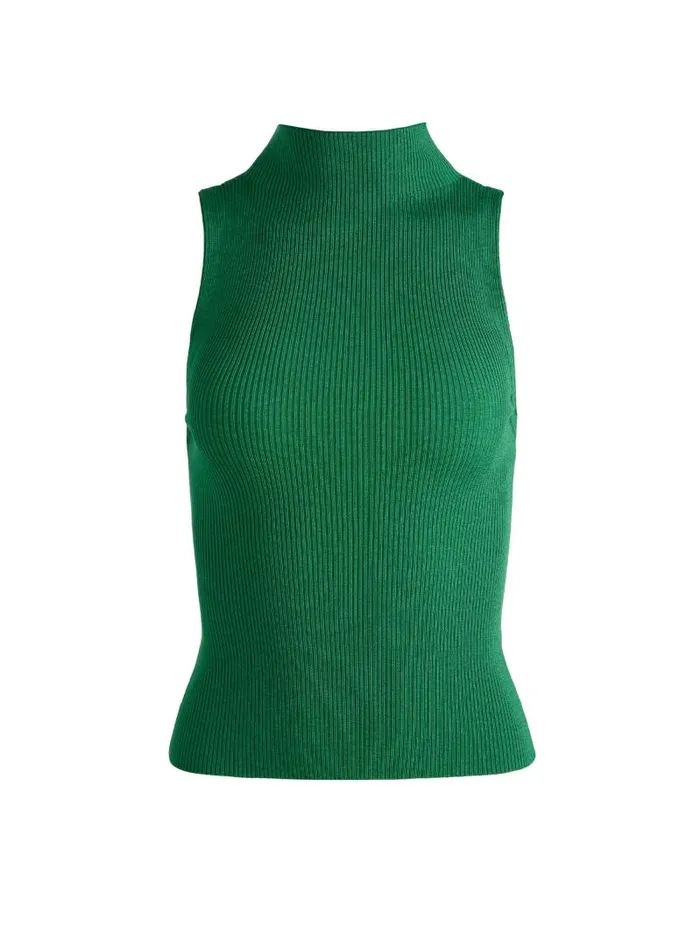 Alice Olivia DARCEY TURTLENECK TANK Black Women Tops