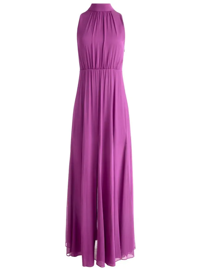 Alice Olivia DITA COWL BACK GODET MAXI DRESS Bright Boysenberry Women Dresses