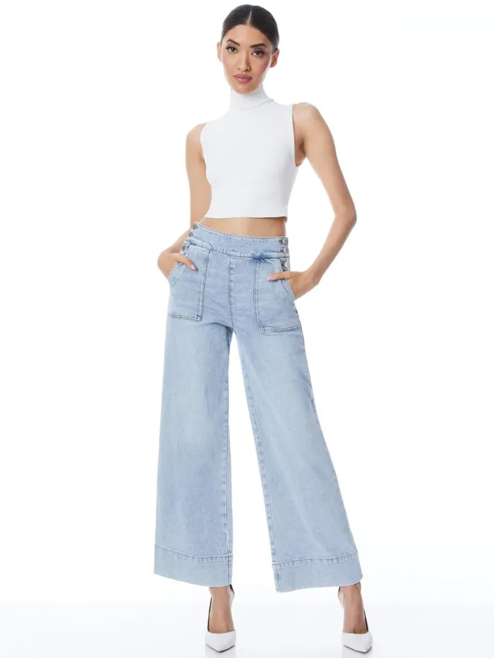 Alice Olivia DONALD HIGH WAISTED JEAN Rockstar Blue Women Jeans
