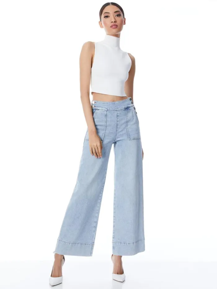 Alice Olivia DONALD HIGH WAISTED JEAN Rockstar Blue Women Jeans