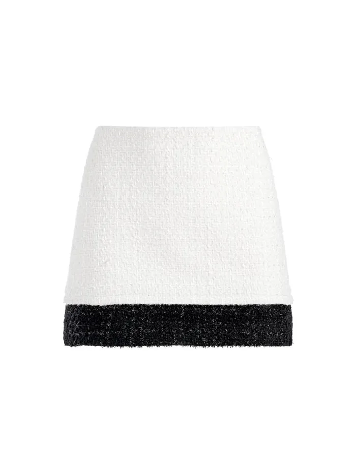 Alice Olivia ECENIA LAYERED MINI SKIRT Off Whiteblack Women Skirts