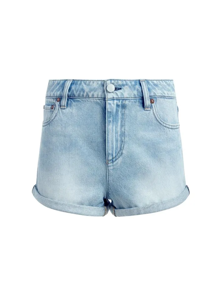 Alice Olivia MAGGIE MID RISE VINTAGE SHORTS Brooklyn Blue Women Shorts