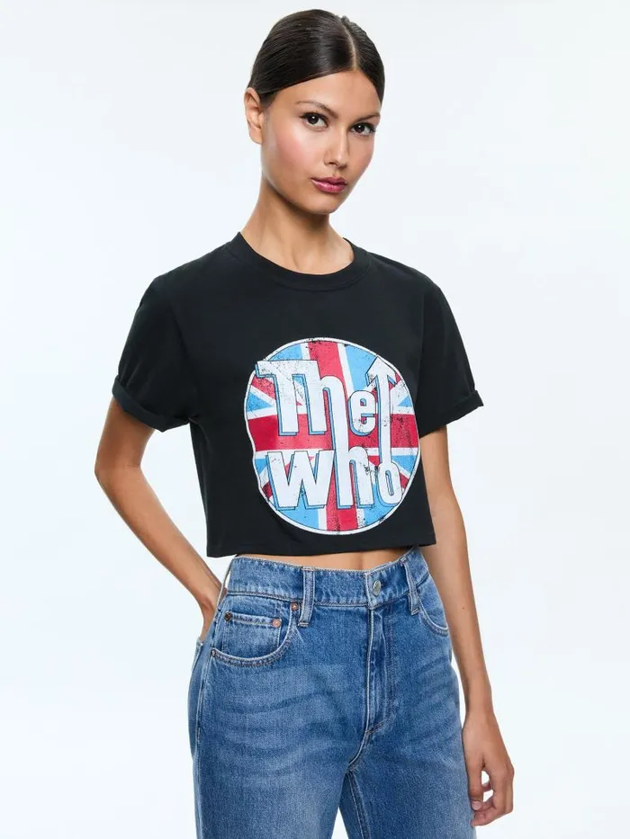 Alice Olivia MAXIE CROPPED TEE Blackmulti Women Tops