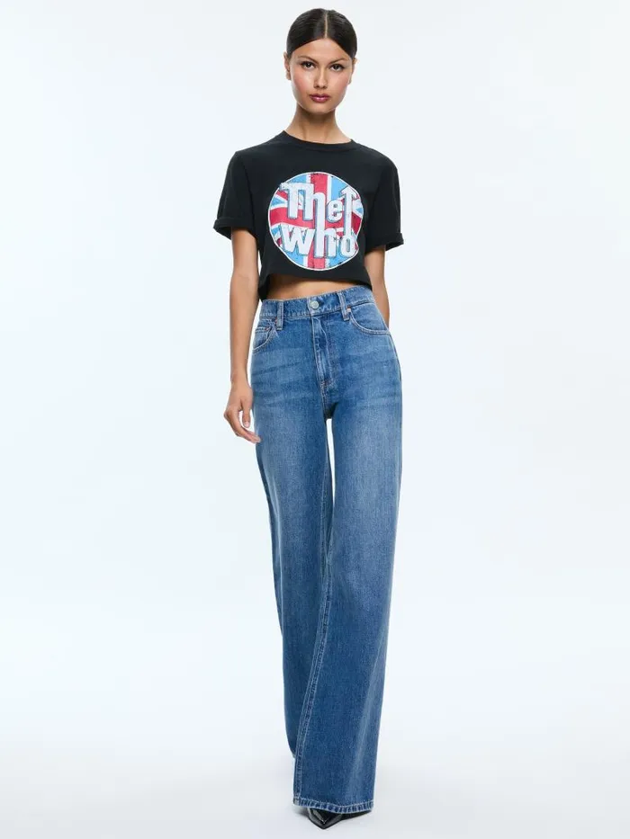 Alice Olivia MAXIE CROPPED TEE Blackmulti Women Tops