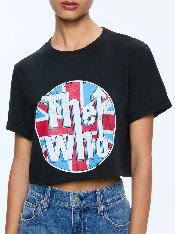 Alice Olivia MAXIE CROPPED TEE Blackmulti Women Tops