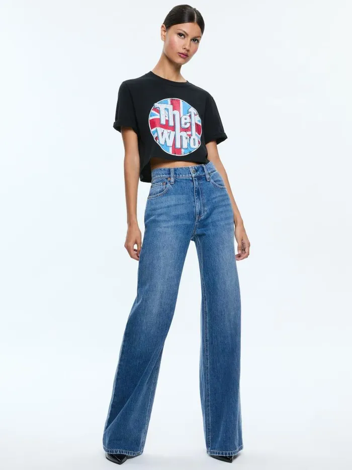 Alice Olivia MAXIE CROPPED TEE Blackmulti Women Tops