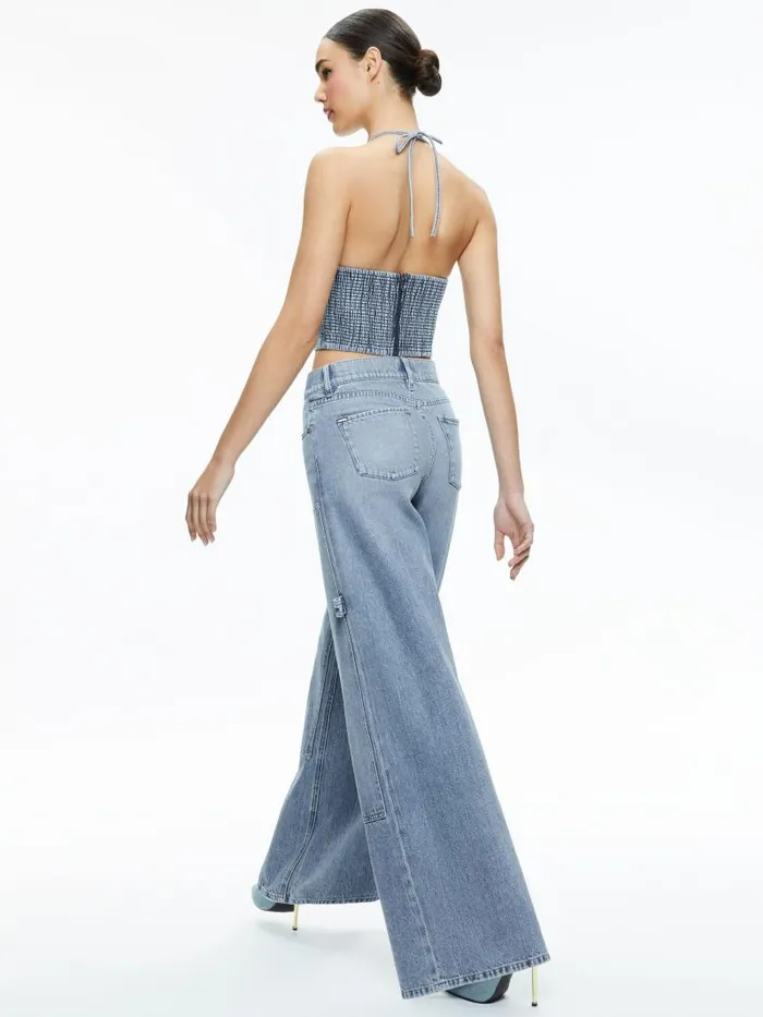 Alice Olivia PAINTER JEAN Georgia Vintage Blue Women Jeans