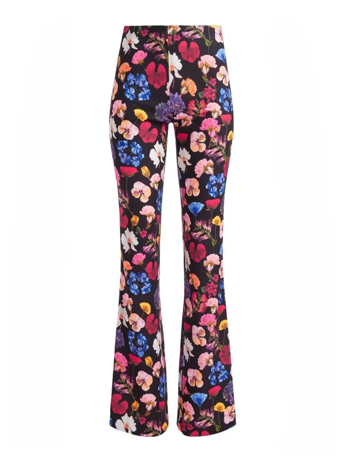 Alice Olivia RMP BACK ZIP BOOTCUT PANT Timeless Blossom Women Pants