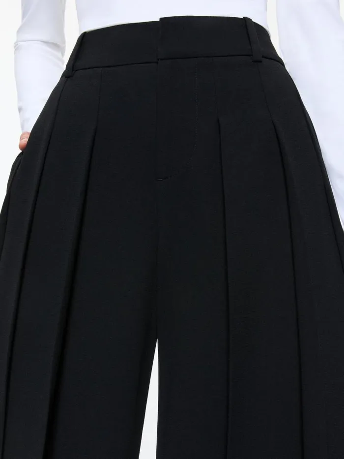Alice Olivia SIMON HIGH RISE WIDE LEG PLEATED TROUSER Black Women Pants
