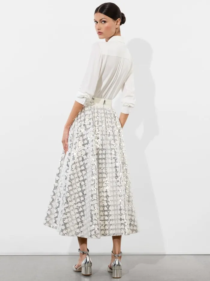 Alice Olivia WILLA PLACKET TOP WITH EMBELLISHED BOW DETAIL Black Women Tops