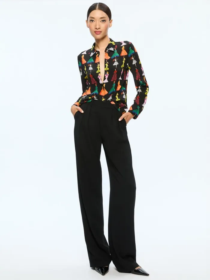 Alice Olivia WILLA STACEFACE PLACKET TOP A Summer Day Women Tops