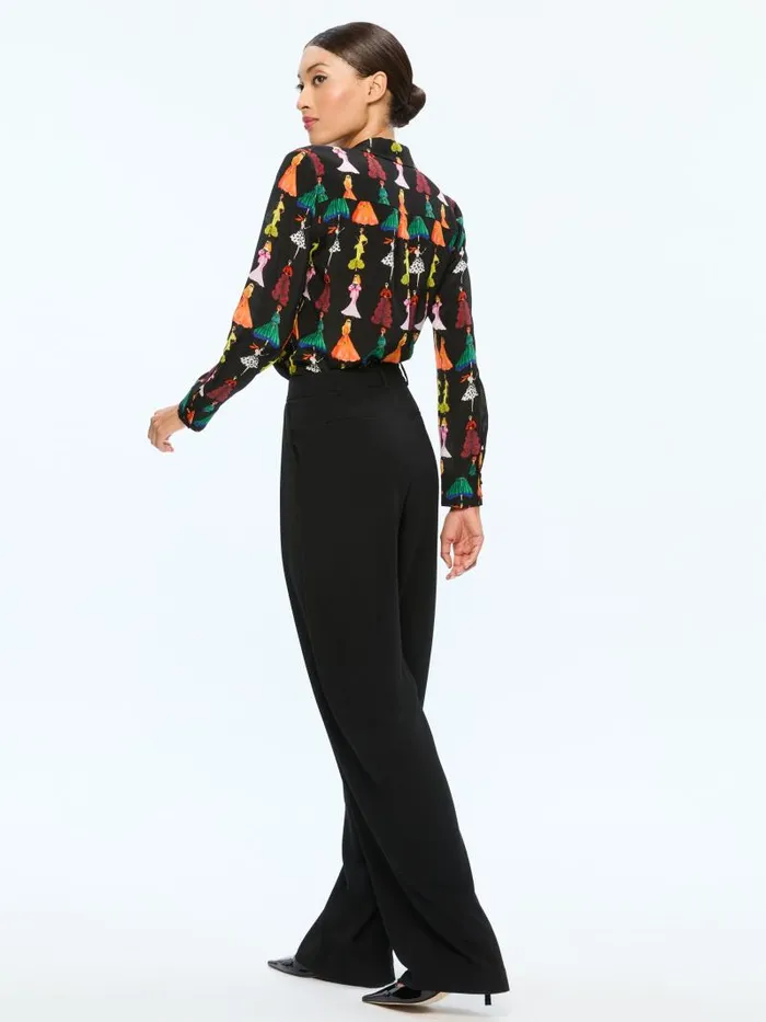 Alice Olivia WILLA STACEFACE PLACKET TOP A Summer Day Women Tops