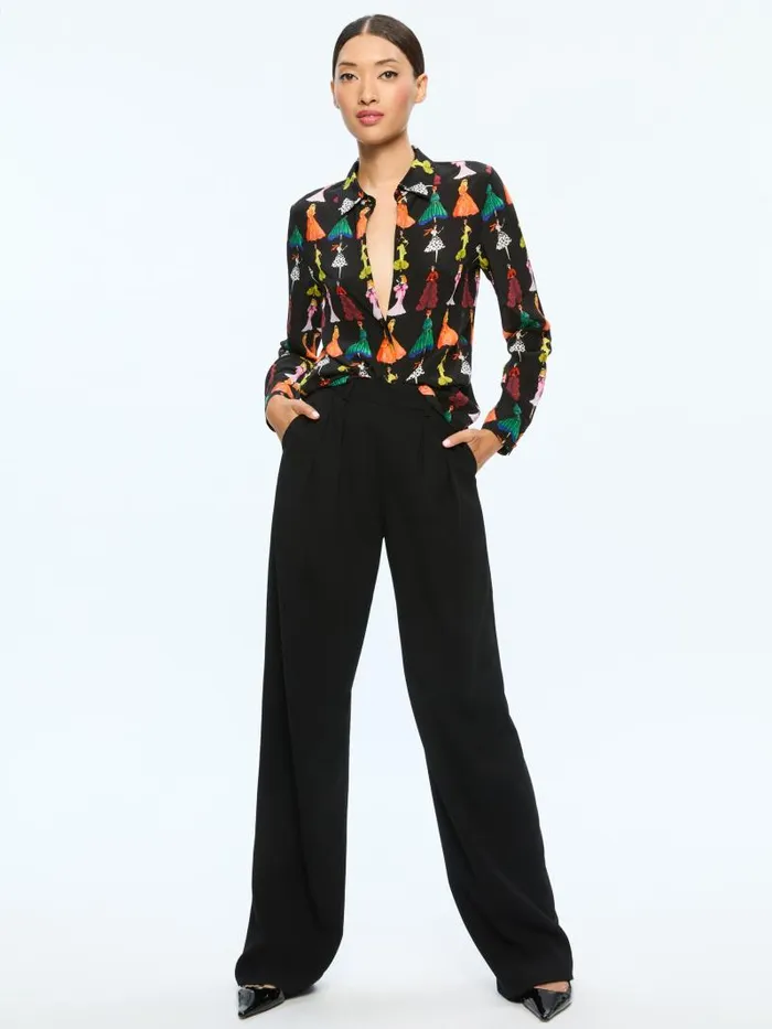 Alice Olivia WILLA STACEFACE PLACKET TOP A Summer Day Women Tops