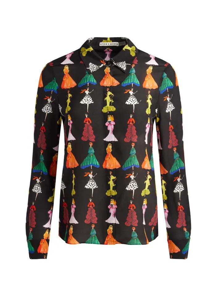 Alice Olivia WILLA STACEFACE PLACKET TOP A Summer Day Women Tops