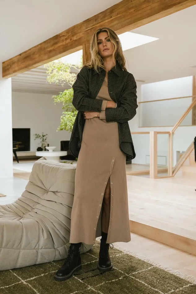 Amal Maxi Dress In Taupe Taupe Women Bohme Dresses