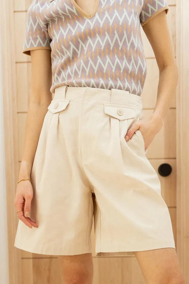 Amelia Bermuda Shorts In Khaki 8211 FINAL SALE Khaki Women Bohme Shorts