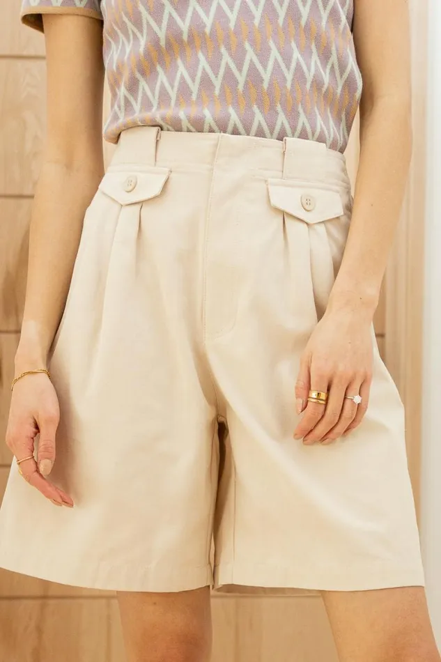 Amelia Bermuda Shorts In Khaki 8211 FINAL SALE Khaki Women Bohme Shorts