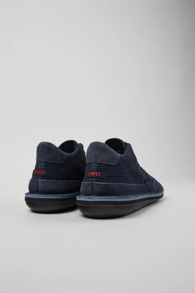 Ankle Boots Men Camper Beetle Blue TENCEL Mesh And Nubuck Ankle Boots