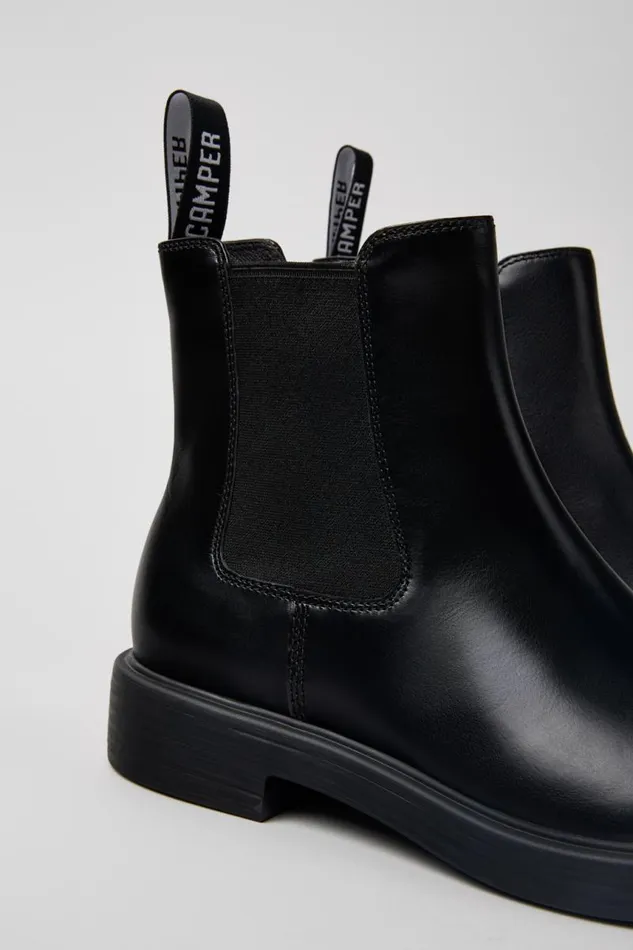 Ankle Boots Men Camper Dean Black Leather Ankle Boots