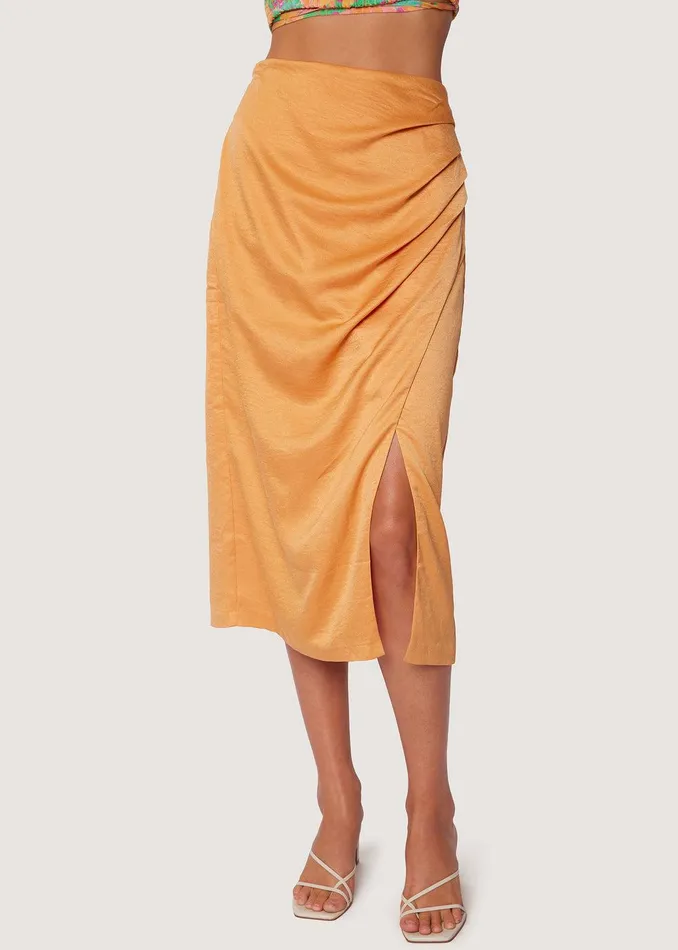 Apricot Sunset Midi Skirt Apricot Women Lost Wander Skirts