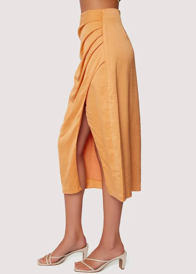 Apricot Sunset Midi Skirt Apricot Women Lost Wander Skirts