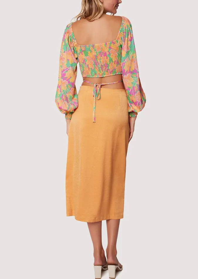 Apricot Sunset Midi Skirt Apricot Women Lost Wander Skirts