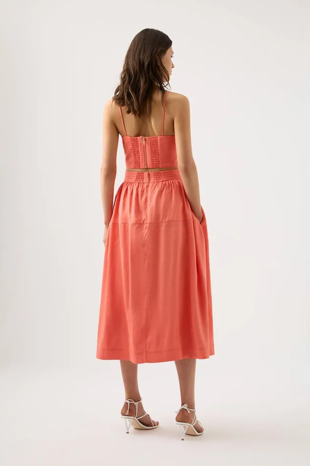 Ariel Sculptural Ring Top Coral Women Aje Tops