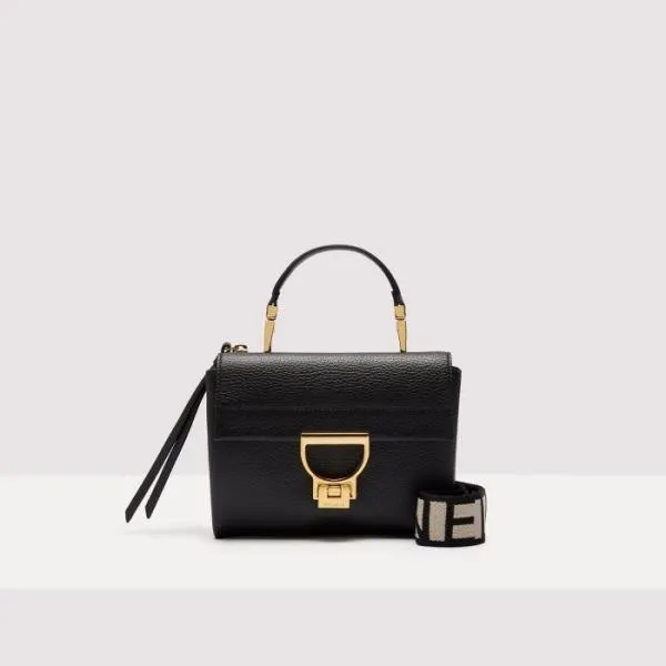 Arlettis Signature Small Noir Women Coccinelle Top Handle Bag