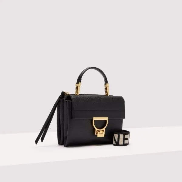 Arlettis Signature Small Noir Women Coccinelle Top Handle Bag