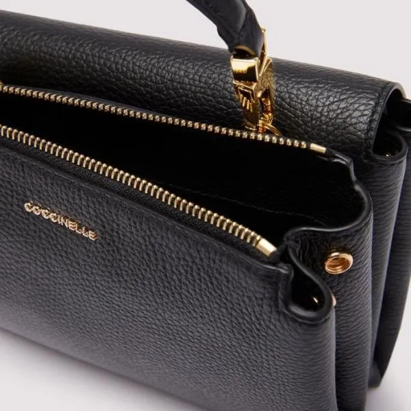 Arlettis Signature Small Noir Women Coccinelle Top Handle Bag