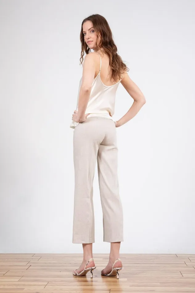 Avenue Montaigne ALEX Linen Oatmeal Women Pants Avenue Montaigne ALEX Linen Oatmeal Women Pants