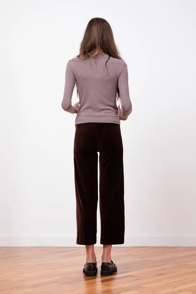 Avenue Montaigne ALEX Velvet Brown Women Pants Avenue Montaigne ALEX Velvet Brown Women Pants