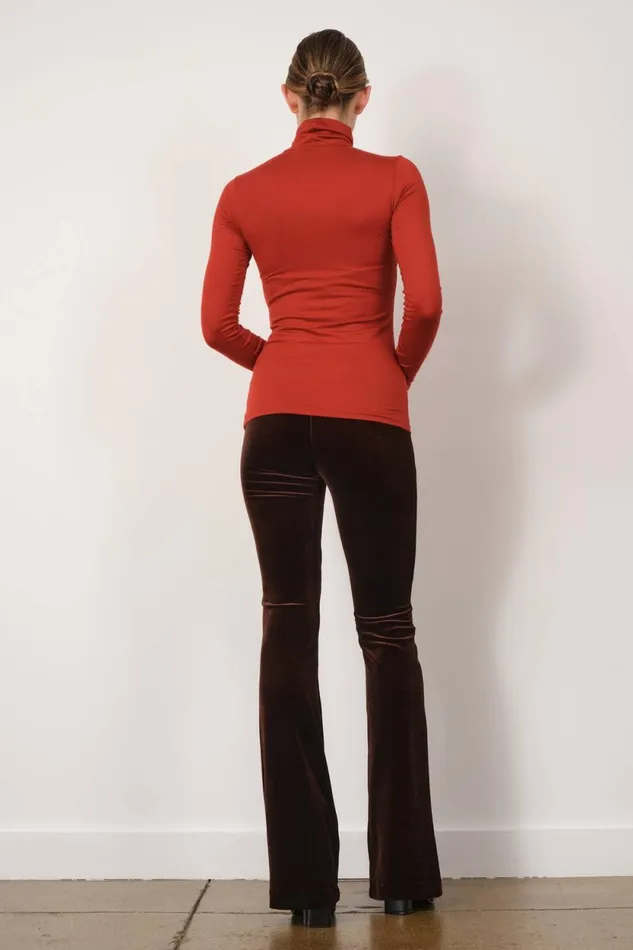 Avenue Montaigne BELLINI Velvet Brown Women Pants