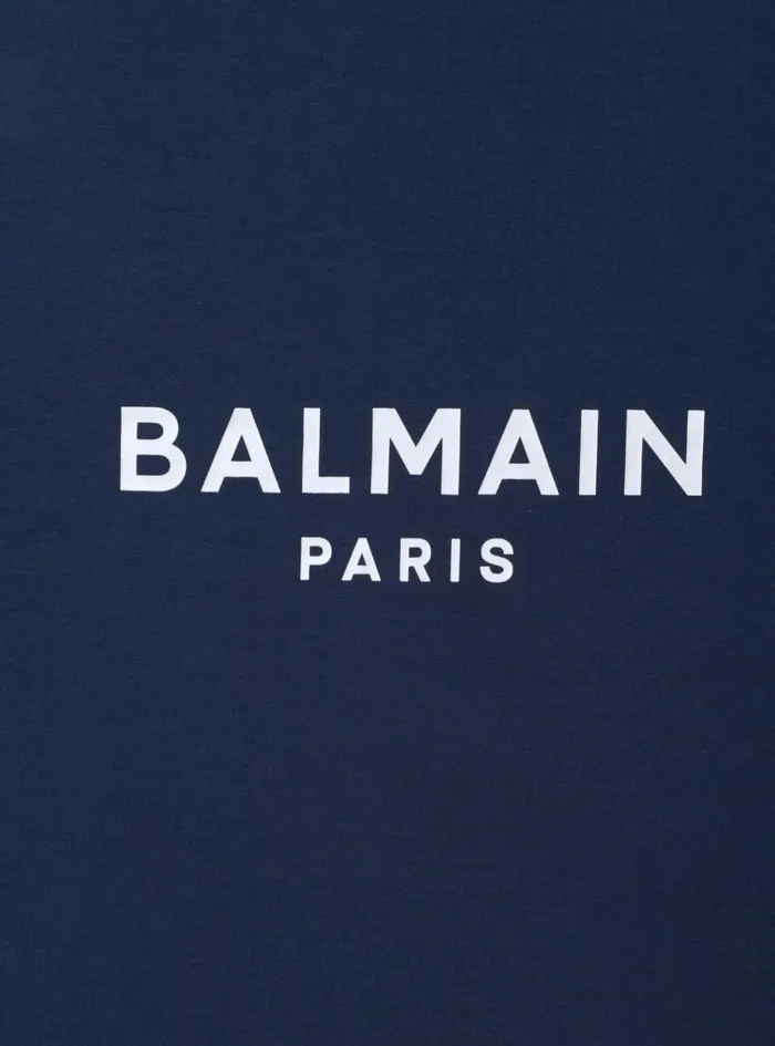 Baby Blanket With Logo Blue Kids Balmain