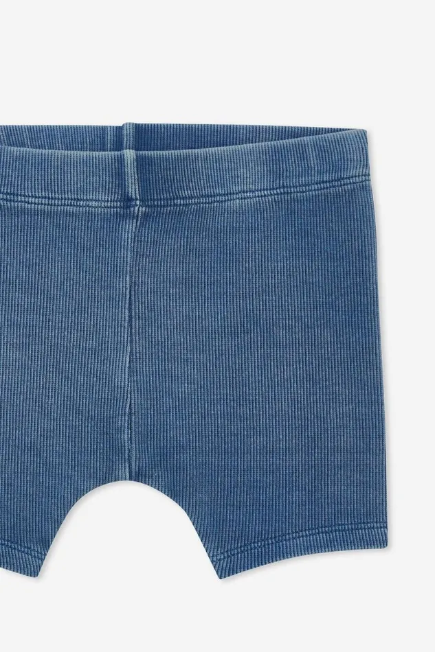 Baby Bottoms Cotton On Rain Rib Bike Shorties Petty Blue Wash