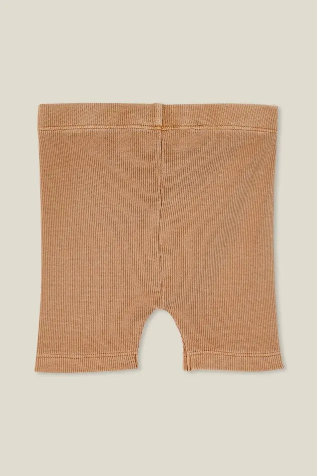 Baby Bottoms Cotton On Rain Rib Bike Shorties Taupy Brown Wash