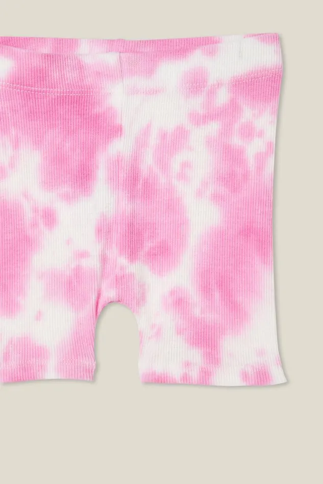 Baby Bottoms Cotton On Rain Rib Bike Shorties Vanillapink Gerbera Tie Dye