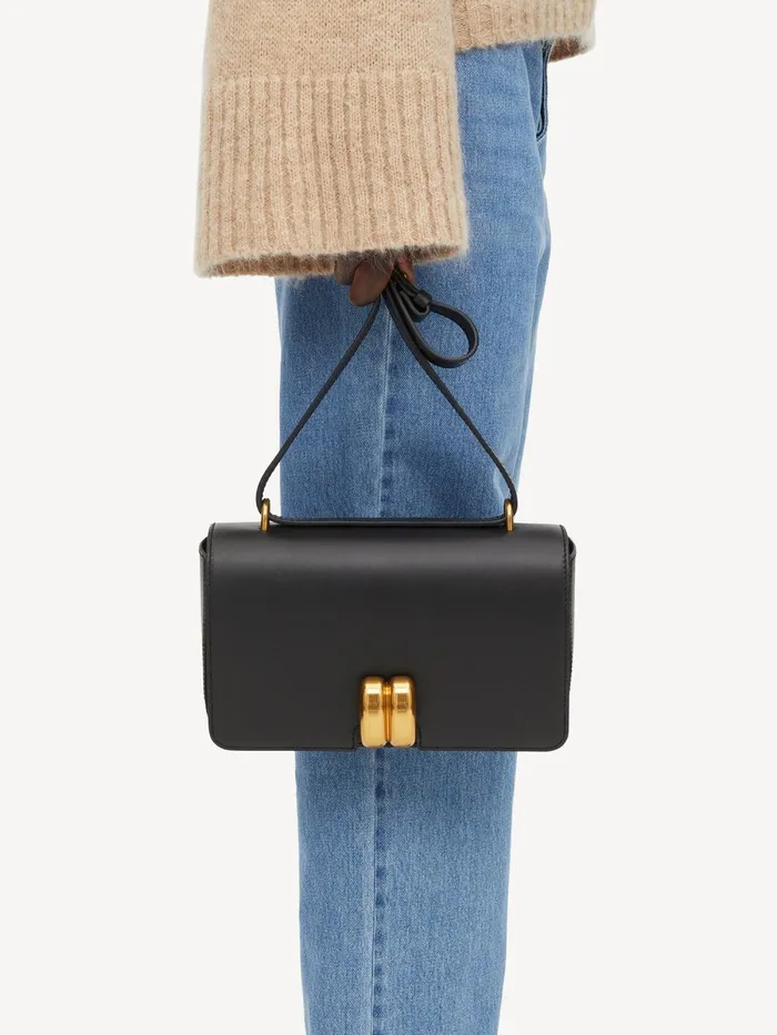 Bags Women By Malene Birger Noval Leather Shoulder Bag Black Bags Women By Malene Birger Noval Leather Shoulder Bag Black