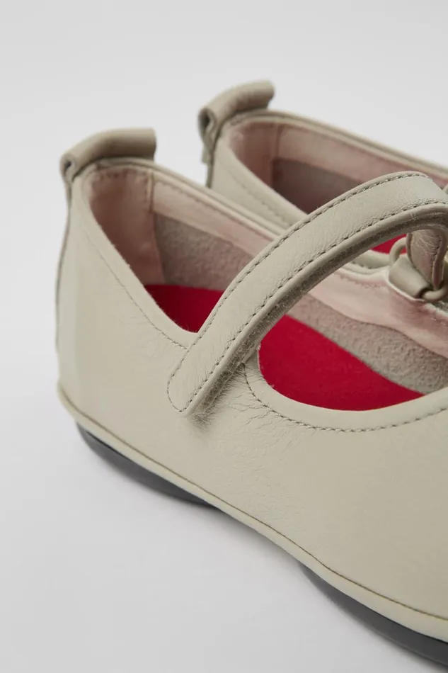 Ballerinas Women Camper Right Gray Leather Mary Jane
