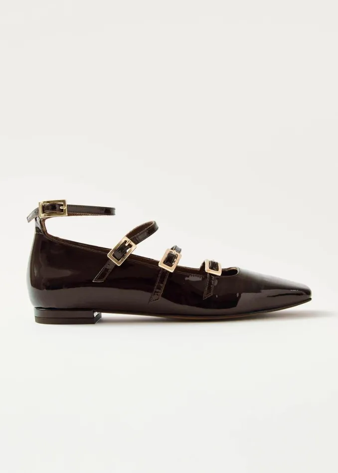 Ballet Flats Women ALOHAS Luke Onix Coffee Brown Leather Ballet Flats