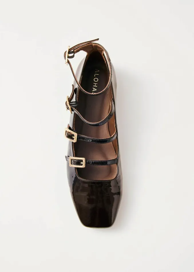 Ballet Flats Women ALOHAS Luke Onix Coffee Brown Leather Ballet Flats