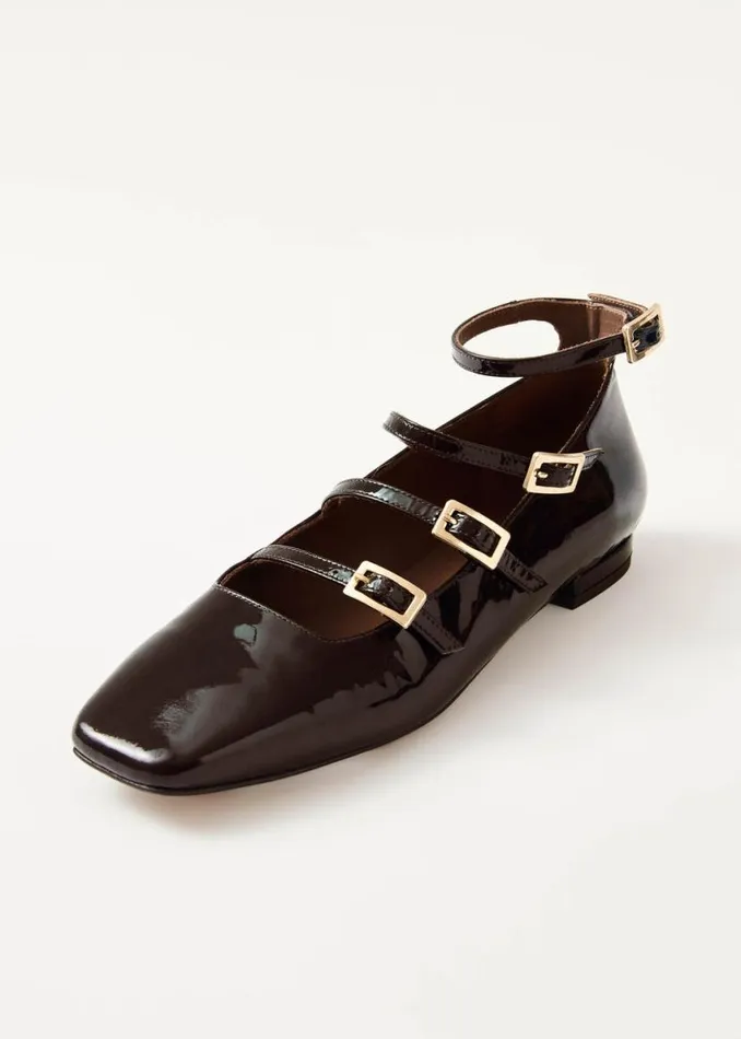 Ballet Flats Women ALOHAS Luke Onix Coffee Brown Leather Ballet Flats