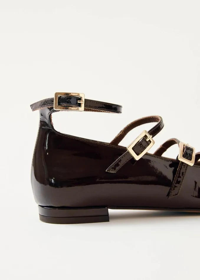 Ballet Flats Women ALOHAS Luke Onix Coffee Brown Leather Ballet Flats