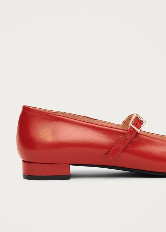 Ballet Flats Women ALOHAS Por Do Sol Red Leather Ballet Flats