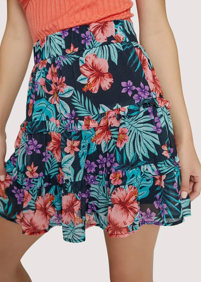 Beach Wonderland Mini Skirt Blackhawaiianflora Women Lost Wander Skirts
