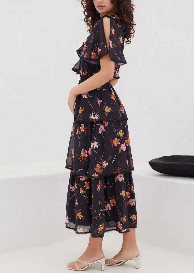Beachy Oasis Maxi Dress Blackmultifloral Women Lost Wander Dresses