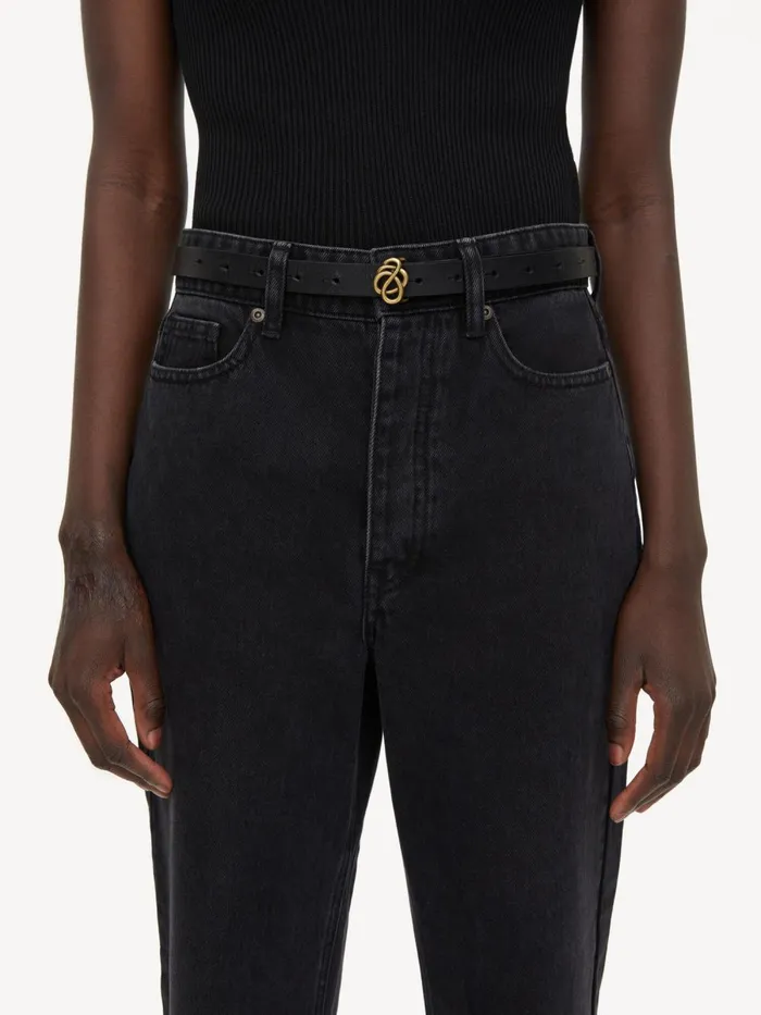 Belts Women By Malene Birger Ouma Leather Belt Black