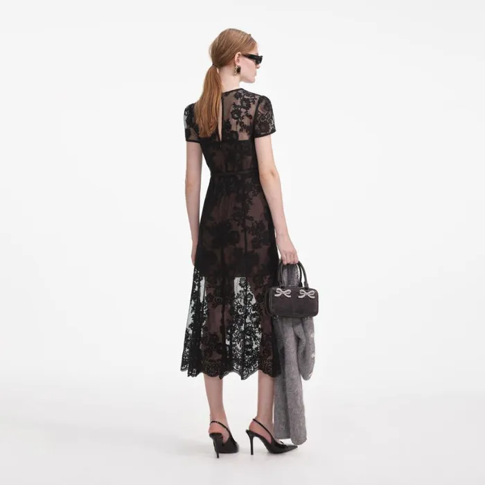 Black Lace Bustier Midi Dress Women Self Portrait Dresses Black Lace Bustier Midi Dress Women Self Portrait Dresses