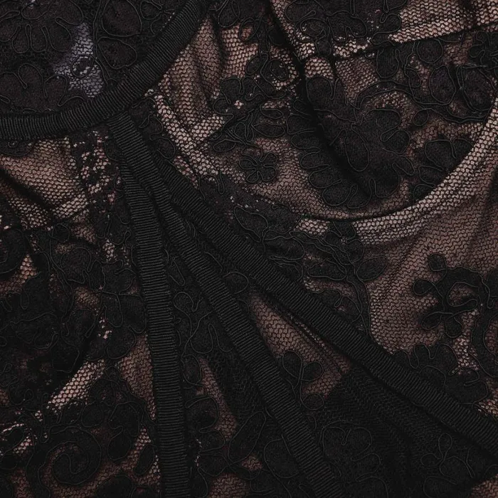 Black Lace Bustier Midi Dress Women Self Portrait Dresses Black Lace Bustier Midi Dress Women Self Portrait Dresses