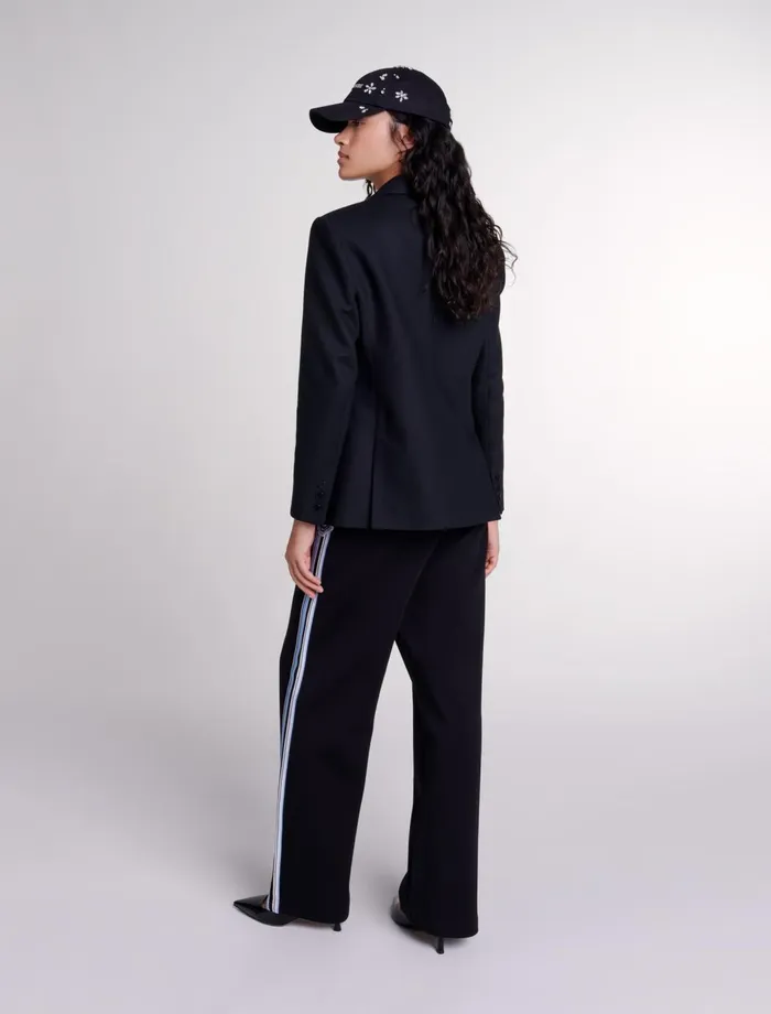 Blazers and Jackets Women Maje Embroidered Suit Jacket Black